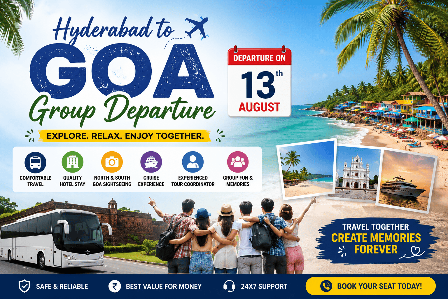Hyderabad To Goa Group Departure